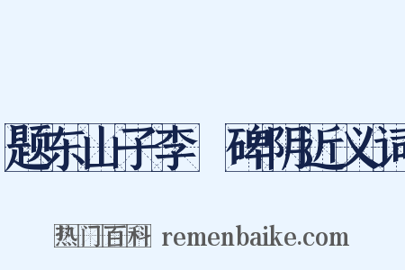 题东山子李適碑阴近义词是什么意思的图片